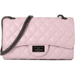 Women Light Purple Imported Trendy Quilted Crossbody Shoulder Chain Designer Bag